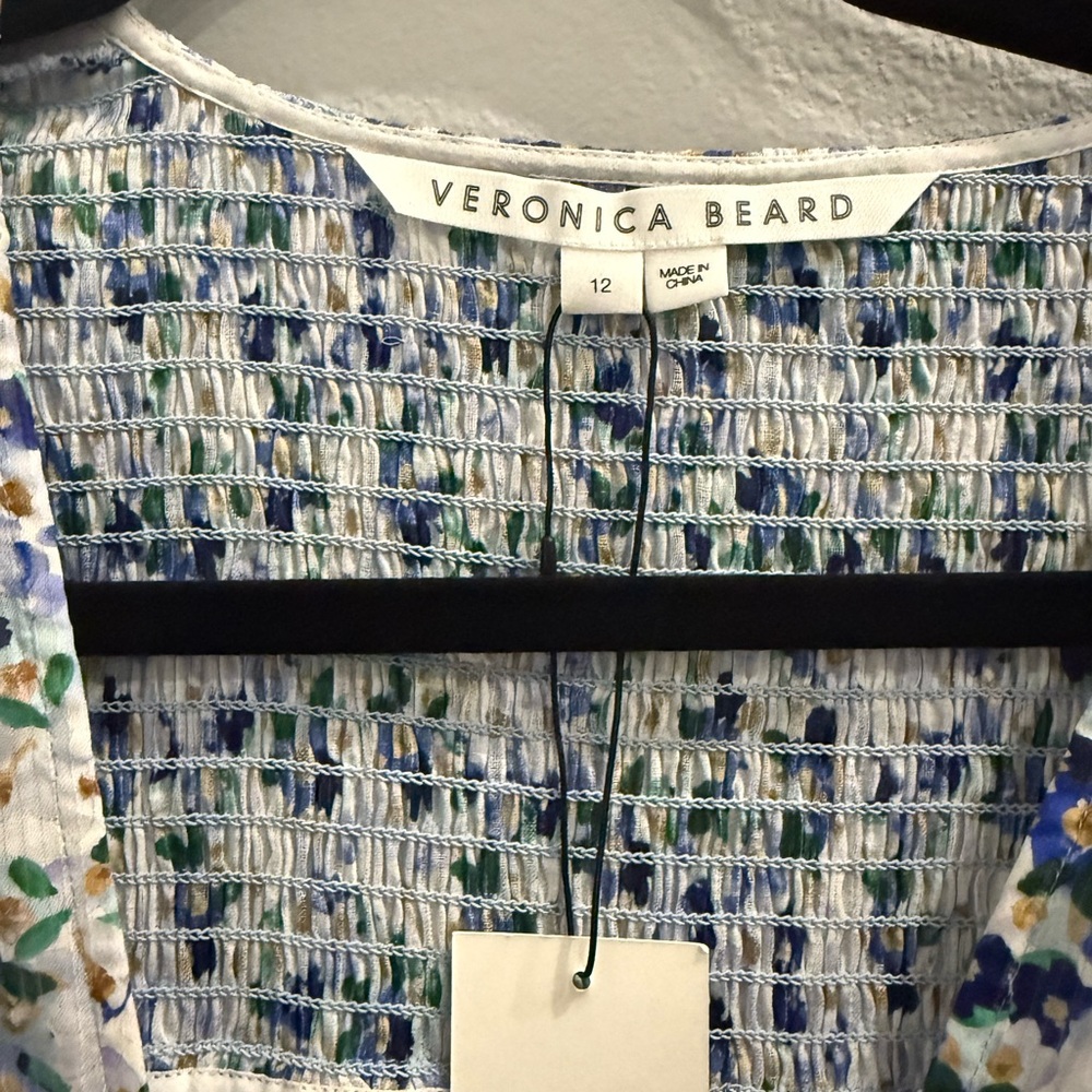 NWT Veronica Beard Darrah Smocked Mini Floral Dress Size 12 - Picture 12 of 14